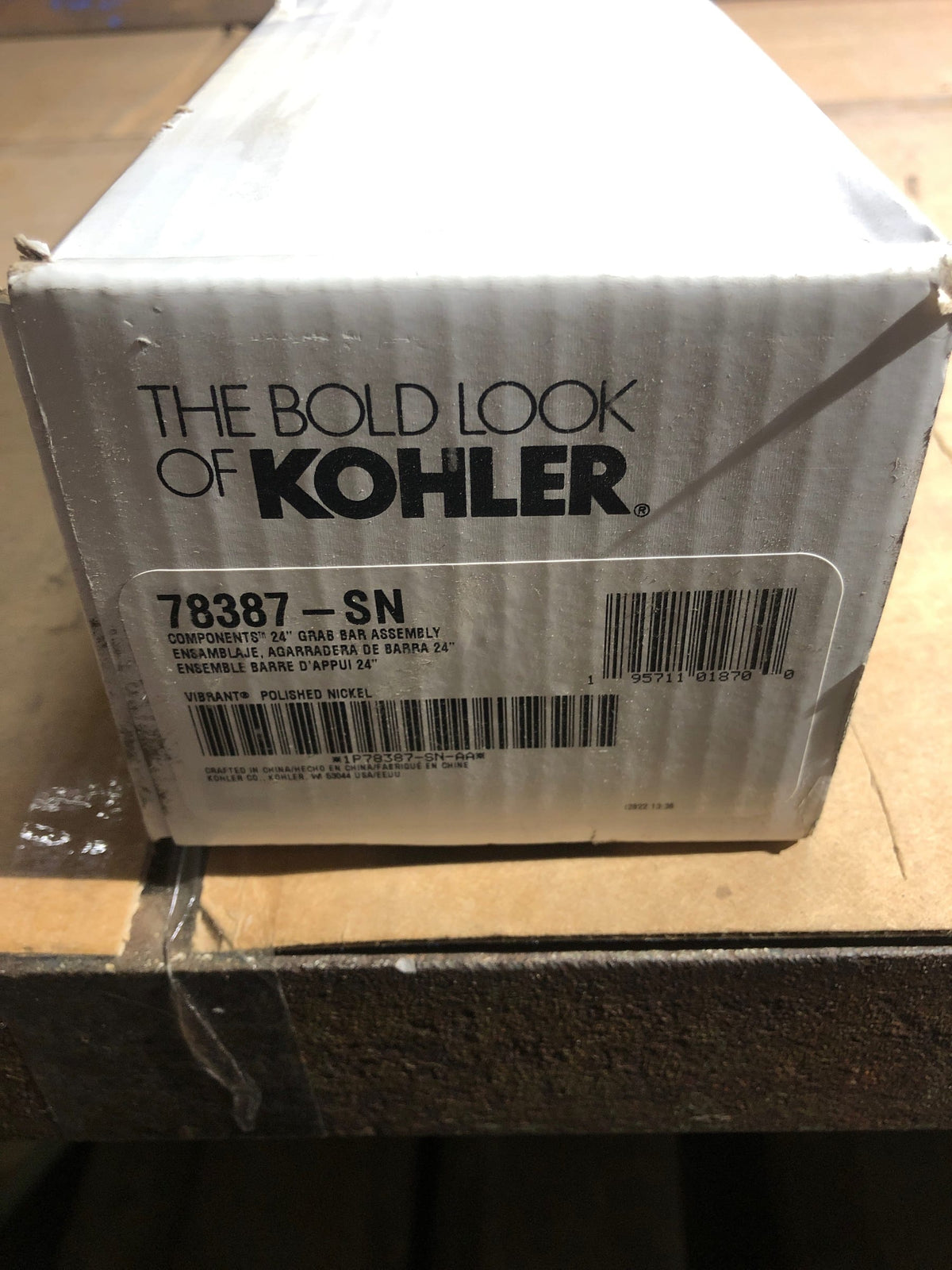 Kohler K-78387-SN Components 24" Grab Bar - Vibrant Polished Nickel