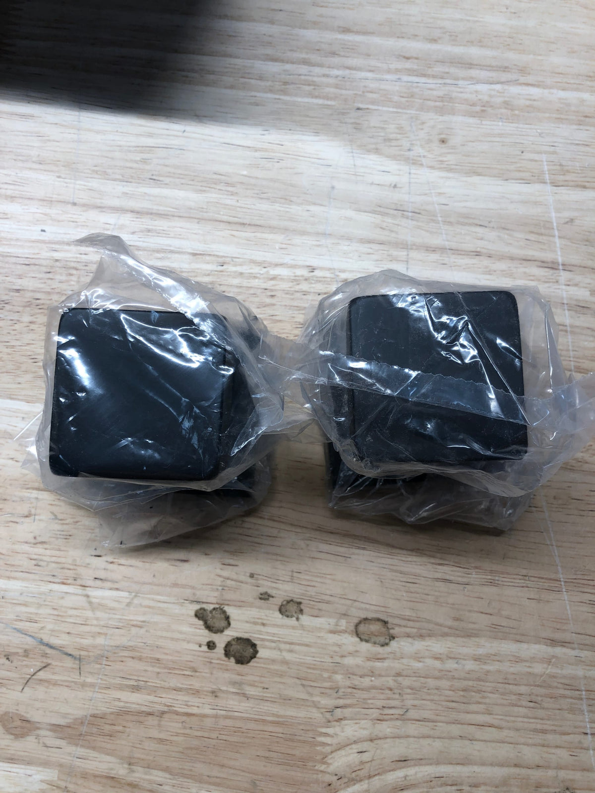 Emtek 5050FRKUS19 Freestone Non-Turning Two-Sided Dummy Door Knob Set with Square Rose from the Urban Modern Collection - Flat Black