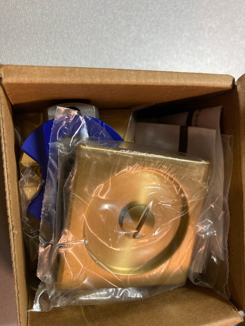 Emtek 2135US7 Square Tubular 2-1/2" Privacy Pocket Door Lock - French Antique