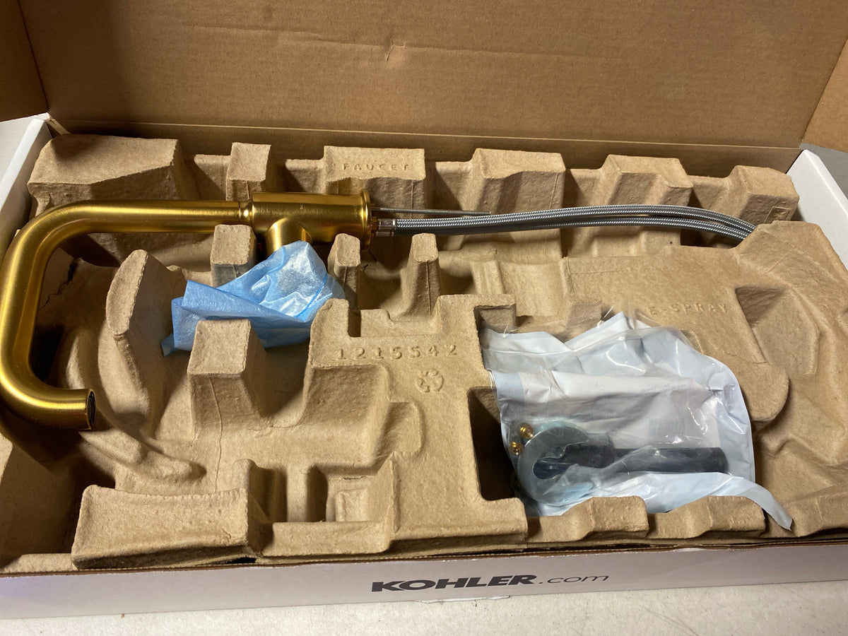 Kohler K-7509-2MB Purist 1.8 GPM Single Hole Bar Sink Faucet - Vibrant Brushed Moderne Brass