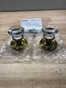Emtek 8050OTUS7 Old Town Non-Turning Two-Sided Dummy Door Knob Set with Regular Rose from the Brass Crystal Collection - French Antique