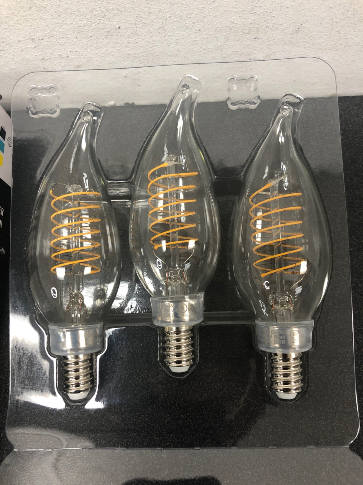 Ecosmart BA11C7E12830S 60-Watt Equivalent BA11 Dimmable E12 Candelabra Fine Bendy Filament LED Vintage Edison Light Bulb Bright White (3-Pack)