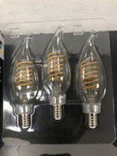 Ecosmart BA11C7E12830S 60-Watt Equivalent BA11 Dimmable E12 Candelabra Fine Bendy Filament LED Vintage Edison Light Bulb Bright White (3-Pack)