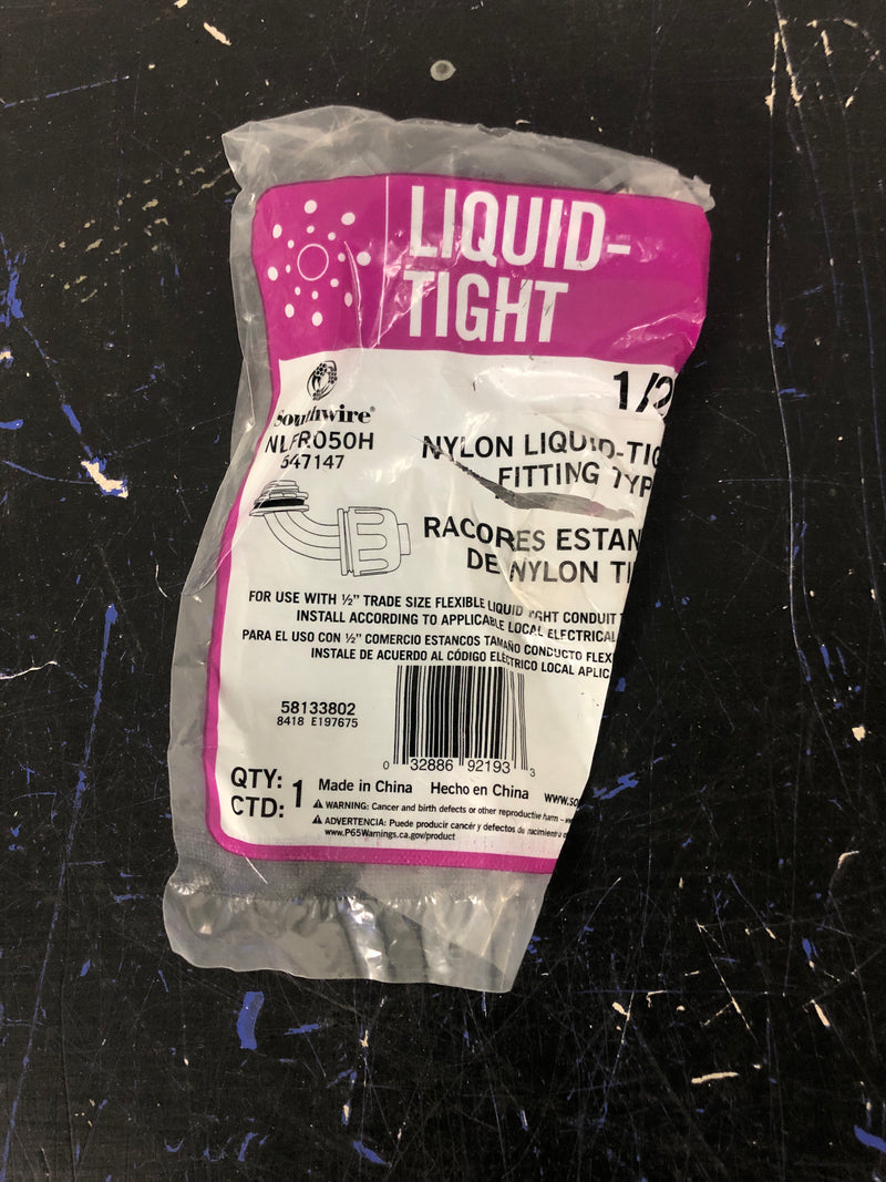 Southwire 58133802 1/2 in. Liquidtight NM 90-Degree PVC Conduit Fitting Connector