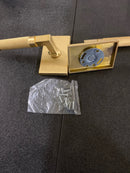 Emtek 5059US4.LSUS4.KNUS4 Knurled L-Square Non-Turning Two-Sided Dummy Door Lever Set with Modern Rectangular Rose from the SELECT Brass Collection - Satin Brass