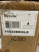 Maxim 11022BKGLD Cora Single Light 9" Pendant with Metal Dome Shade - Black / Gold