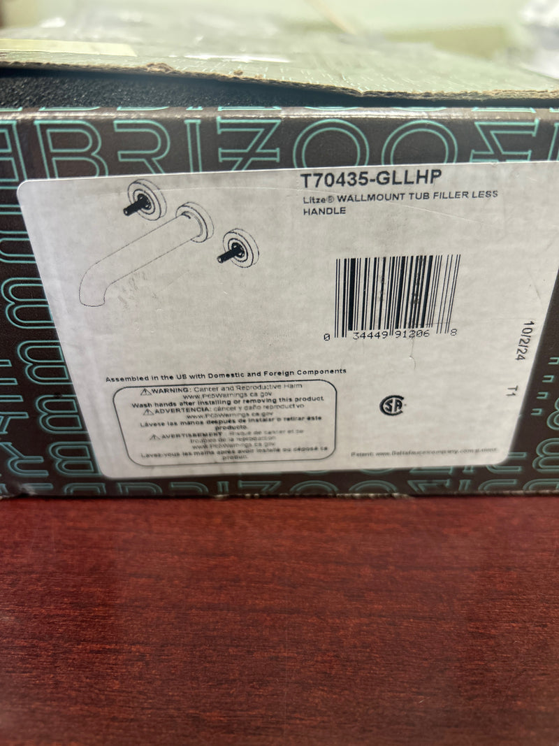 Brizo T70435-GLLHP Litze Wall Mounted Tub Filler - Less Rough In - Luxe Gold