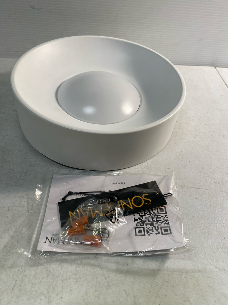 Sonneman 3734.03 Ilios 10" Wide LED Flush Mount Drum Ceiling Fixture - 277 - Satin White