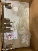 Unbranded 1101-3V-BN Analia 26.25 in. 3-Light Brushed Nickel Vanity Light with Clear Ribbed Glass Shade with No Bulbs Included