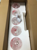 Decor living IL8106GB-BNK Cora 5-Light Brushed Nickel Linear Island Light with Glass Globe Shades