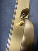 Grandeur 844131 Arc Solid Brass Rose Keyed Entry Single Cylinder Full Plate "S" Grip Handleset with Grande Victorian Knob and 2-3/8" Backset - Vintage Brass