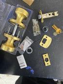 Kwikset 740PSKRDT-4S Pismo Single Cylinder Keyed Entry Door Knob Set with Round Rose and SmartKey - Satin Brass