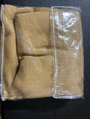 Vhc brands 9558 Burlap Natural Tan 36 in. W x 24 in. L Cotton Light Filtering Rod Pocket Curtain Window Panel Pair