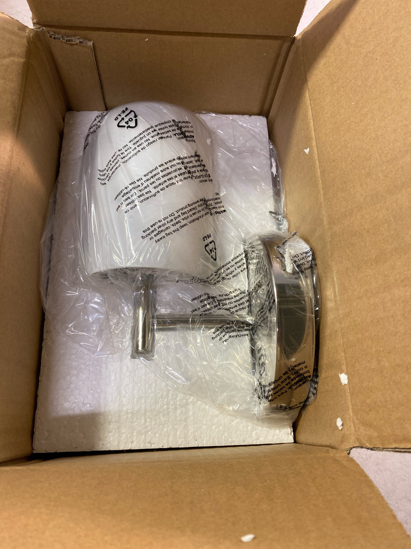 Progress lighting P2131-104 Replay Collection 5-1/4 in. 1-Light Polished Nickel Etched White Glass Modern Bathroom Vanity Wall Light