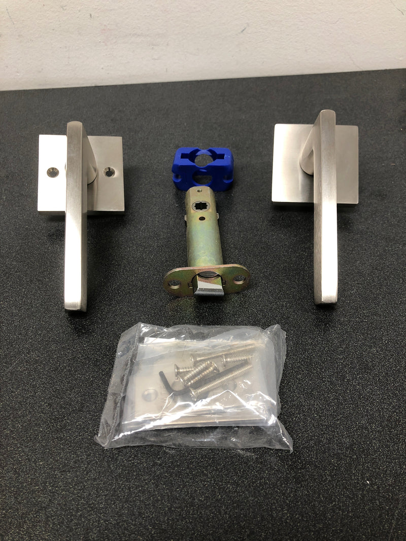 Emtek 510HLOUS15 Helios Brass Modern Passage Door Lever Set from the Contemporary Collection - Satin Nickel