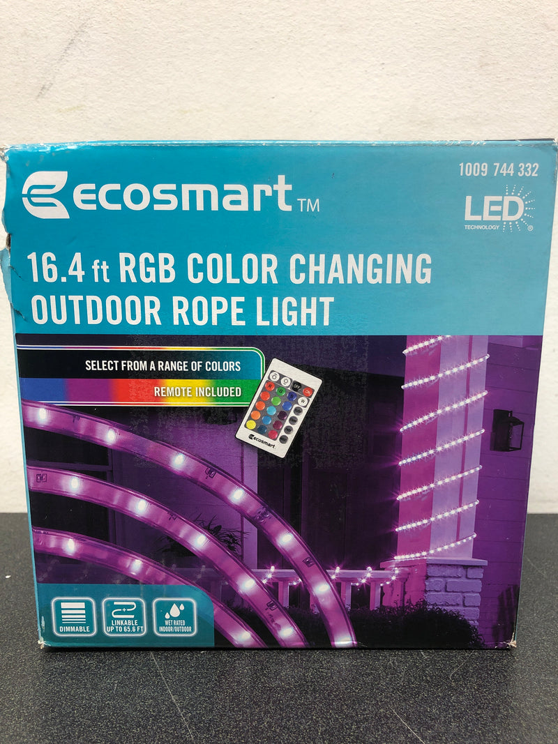 Ecosmart LR431U-7.2X5IR3 16.4 ft. RGB Color Changing Dimmable Linkable Plug-In LED Outdoor Rope Light with Remote Control