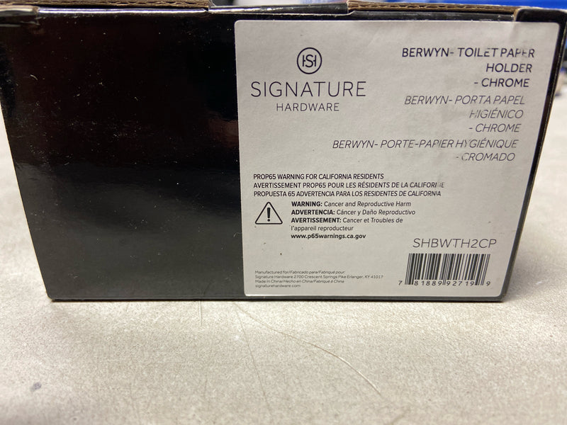 Signature Hardware SHBWTH2CP Berwyn Wall Mounted Toilet Paper Holder - Chrome