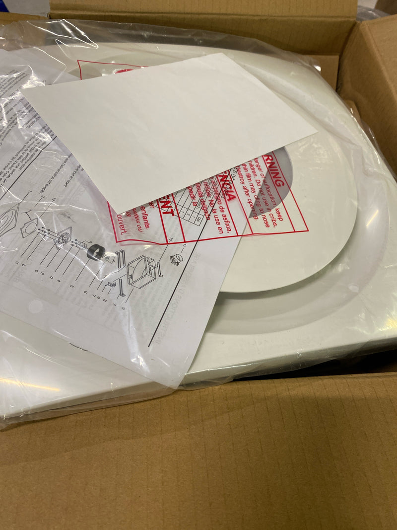 Aero Pure AP124-SL W 120 CFM w Quiet Bathroom Ceiling Ventilation Fan with Dimmable LED Light, White