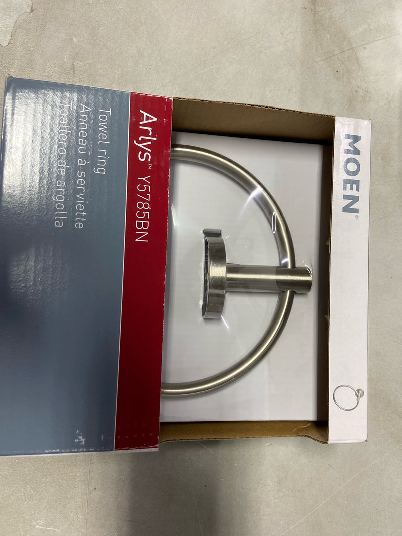 Moen Y5785BN Arlys 6-5/16" Wall Mounted Towel Ring - Brushed Nickel