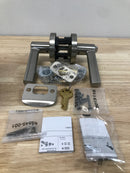 Kwikset 740MRLRDT-15S Montreal Single Cylinder Keyed Entry Door Lever Set with Round Rose - Satin Nickel