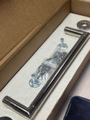 Emtek 2810600US14 Modern Tubular 12" Towel Bar with Small Disc Rosette - Polished Nickel
