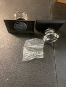 Emtek 8521OTUS19 Old Town Non-Turning Two-Sided Dummy Door Knob Set with Rectangular Rose from the Brass Crystal Collection - Flat Black