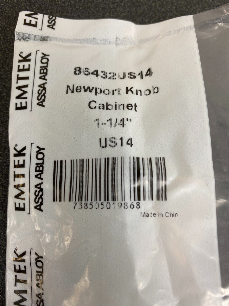 Emtek 86432US14 American Designer 1-1/4 Inch Mushroom Cabinet Knob - Polished Nickel