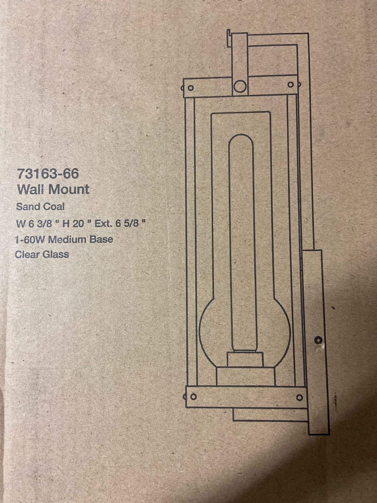 The Great Outdoors 73163-66 Sullivans Landing 1 Light 20" Tall Outdoor Wall Sconce with Clear Glass - Sand Coal