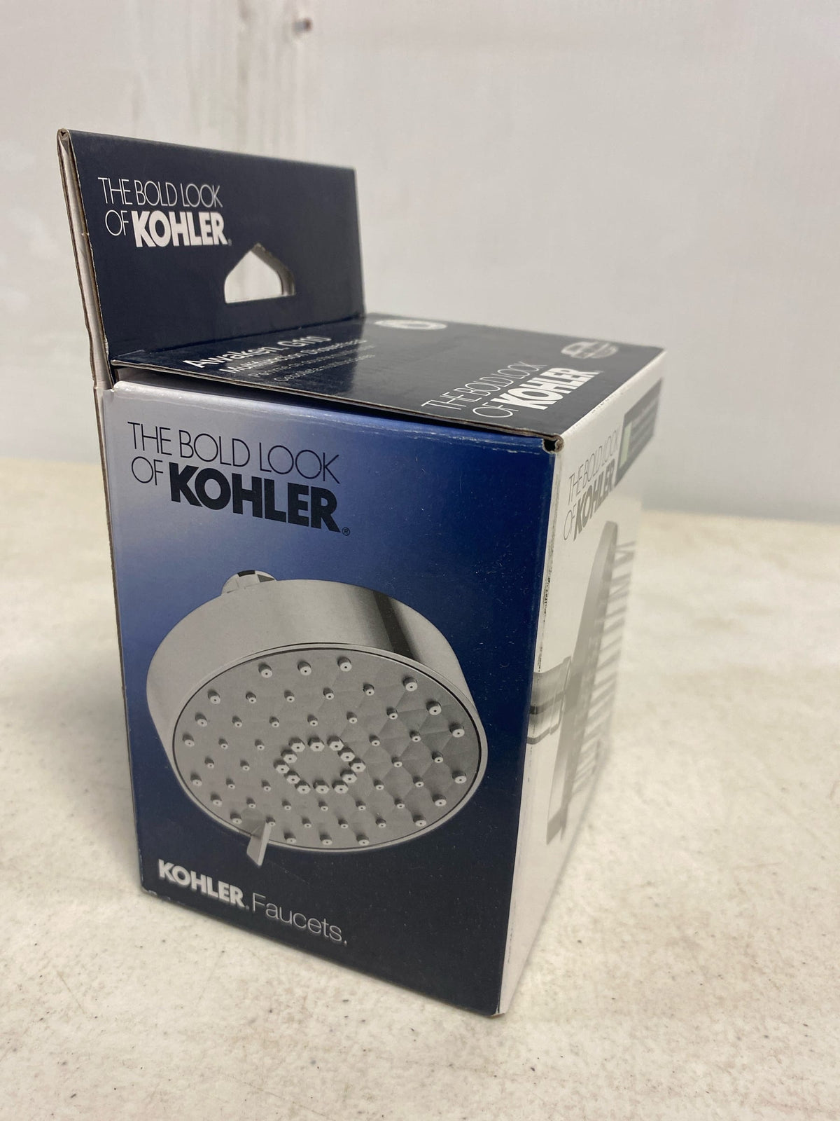 Kohler 72419-G-BN Awaken 3-Spray Patterns 4.3 in. Single Wall Mount Fixed Shower Head in Vibrant Brushed Nickel