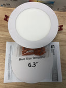 Commercial electric 91515 6 in. White Flush Round Wet Rated LED Integrated Recessed Lighting Kit (6-Pack)