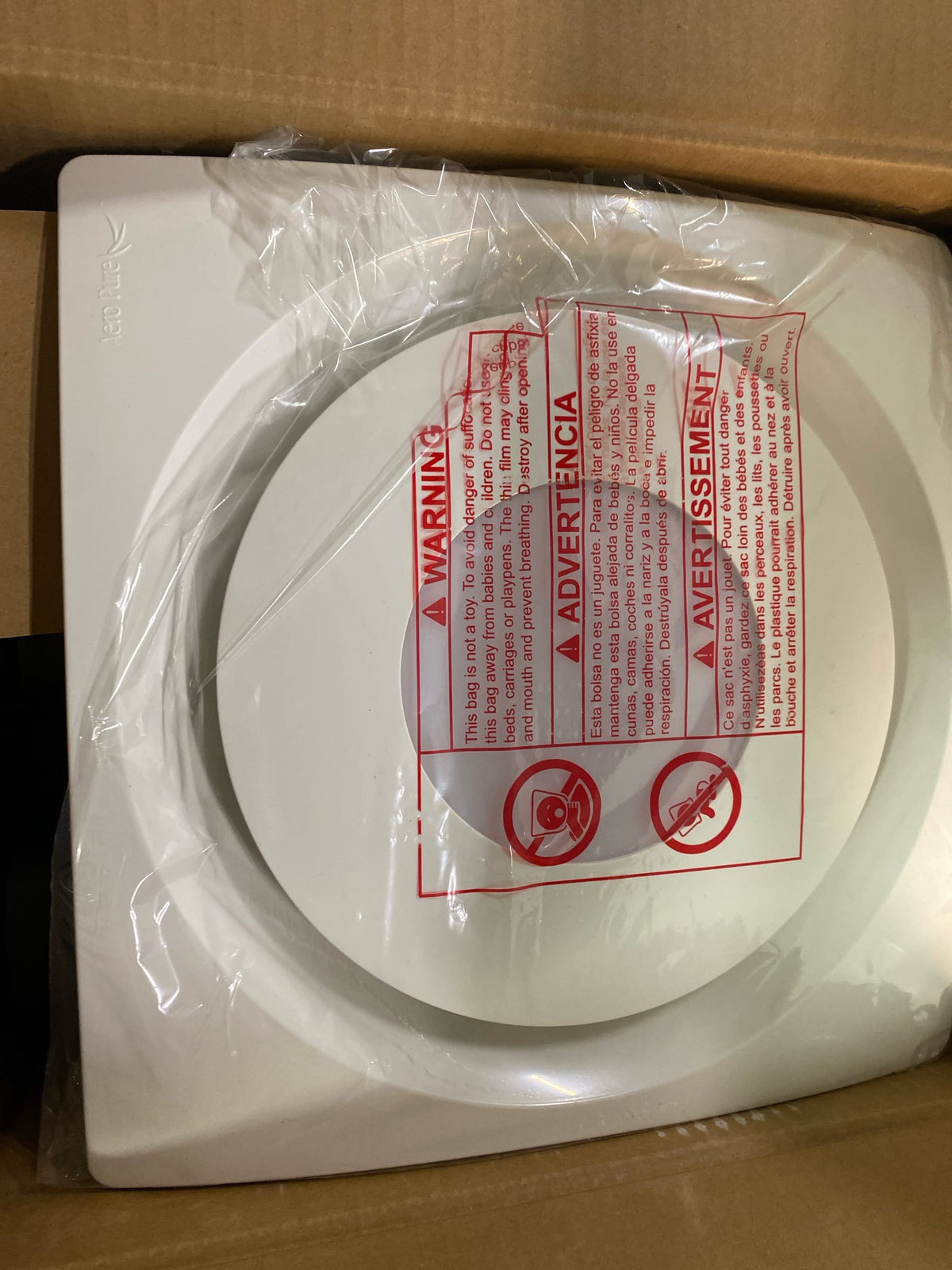 Aero Pure AP120H-SL W Slim Fit Bathroom Fan with 13W LED 3000K Light and Humidity Sensor, TrueWhite Finish