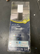 Hampton bay KIF1801LX-01 Hartford Low Voltage Millennium Black LED Smart Outdoor Bollard Light with Frosted Glass Shade Powered by Hubspace