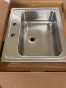 Elkay PSLVR1917LO Asana 19" Single Basin Drop In Stainless Steel Kitchen Sink - 2 Faucet Holes