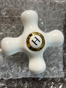 Kingston Brass KSH3222PXH Hot Porcelain Cross Handle (D Type) - Polished Brass