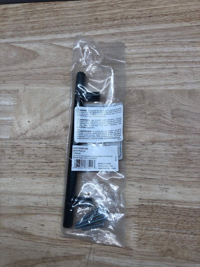 Hickory Hardware HH075595-MB-10B Pack of 10 - Bar Pulls 5-1/16" Center to Center Smooth Round Bar Cabinet Handles / Drawer Bar Pulls - Matte Black