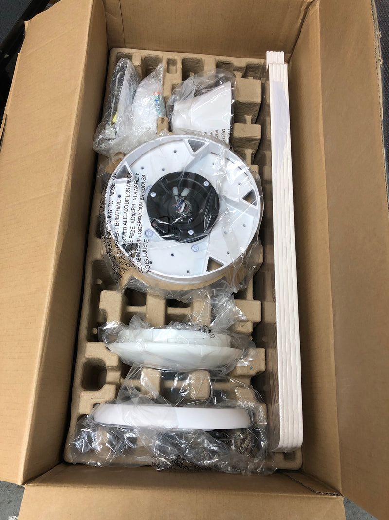 Hampton bay 92394 Nevali 52 in. White Changing LED Indoor Smart Hubspace Ceiling Fan with Light and Remote Control Included