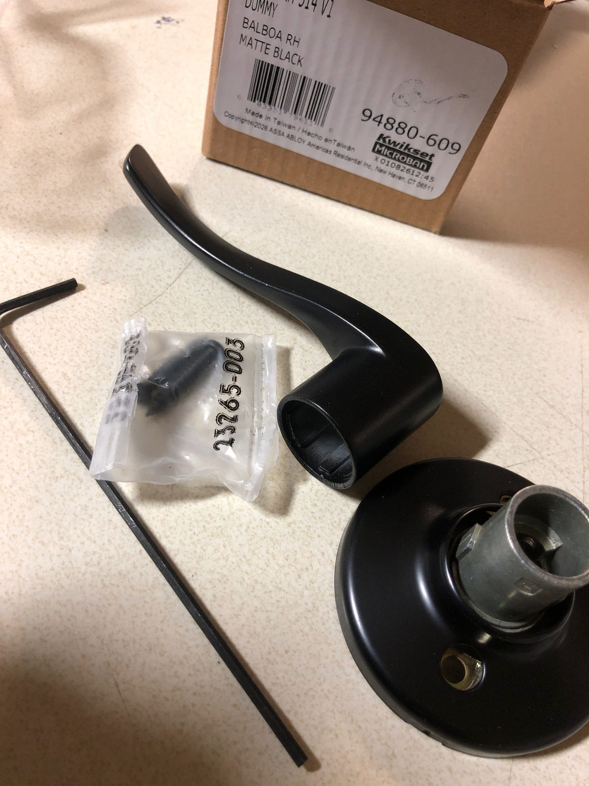 Kwikset 488BLRH-514V1 Right Hand Balboa Lever Half Dummy with New Chassis Iron Black Finish
