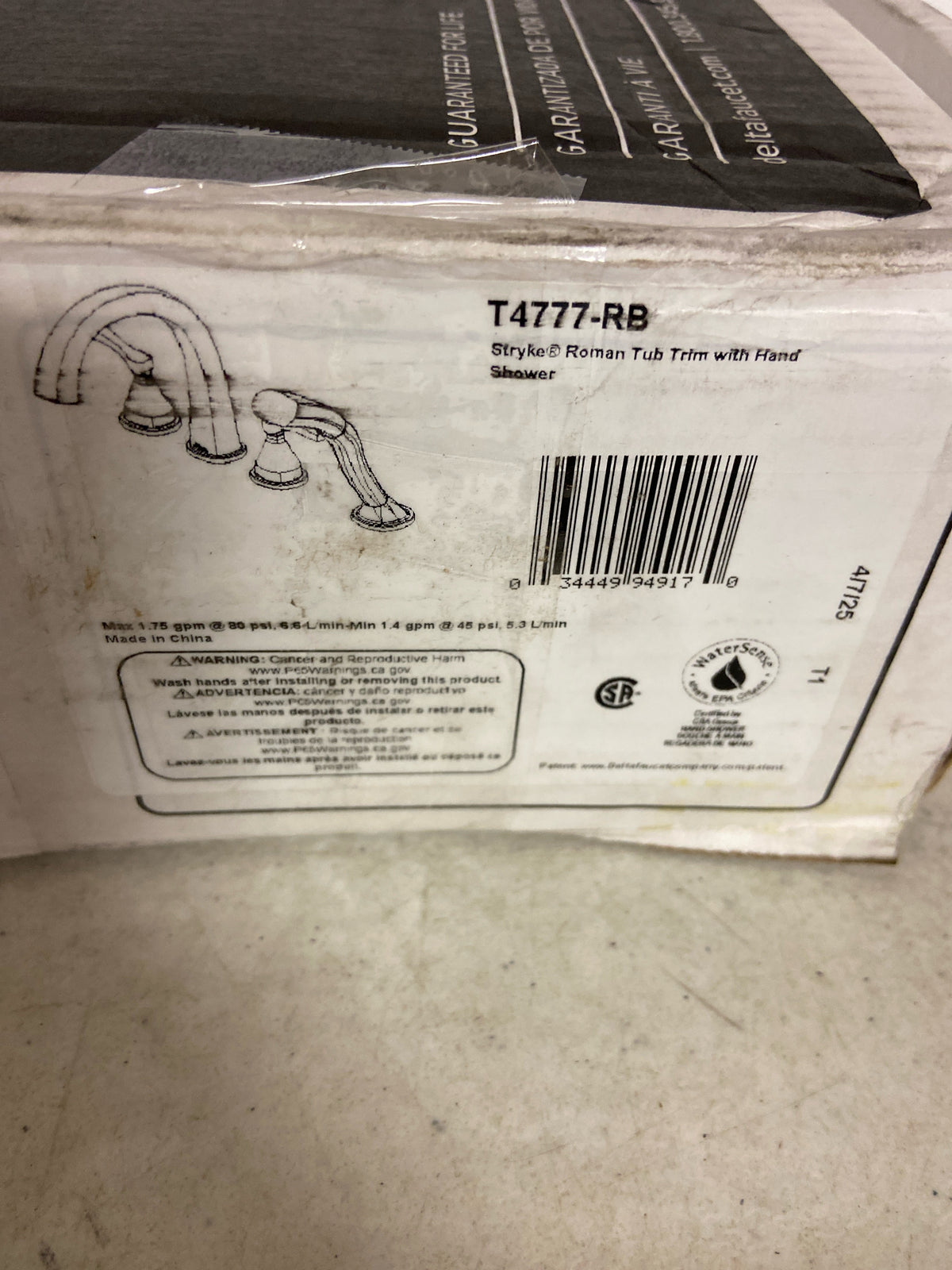 Delta Stryke Roman Tub Faucet with Hand Shower, Oil Rubbed Bronze Deck Mount Bathtub Faucet, Venetian Bronze T4777-RB (Valve Not Included)