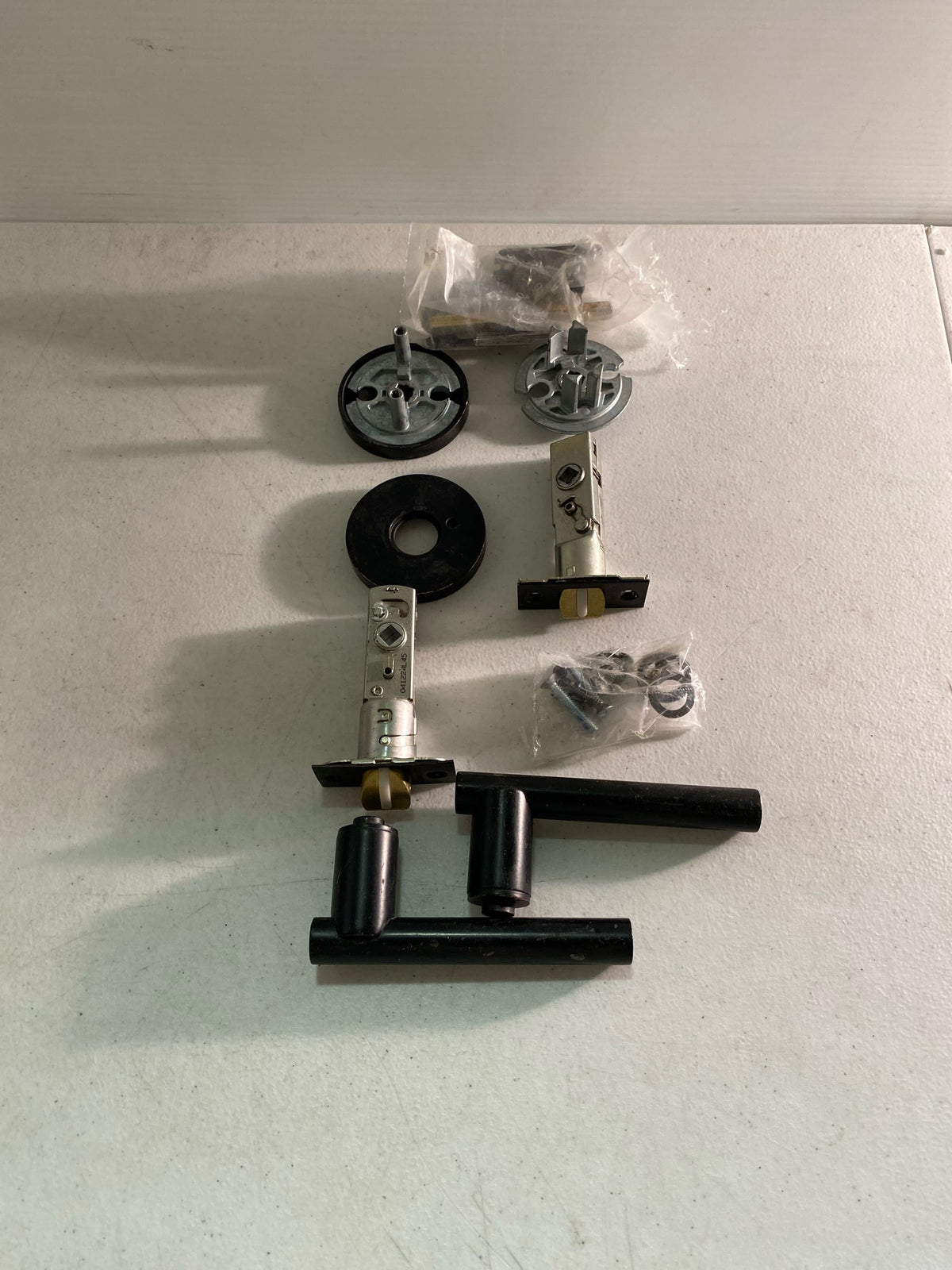 Baldwin 5137190PRIV 5137 Privacy Door Lever Set with 5046 Rose from the Estate Collection - Satin Black