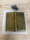 Hickory Hardware 70300-6100 Solid Brass 4.5" X 4.5" Square Corner Ball Bearing Arc Pattern 8 Hole Door Hinge - Winchester Brass