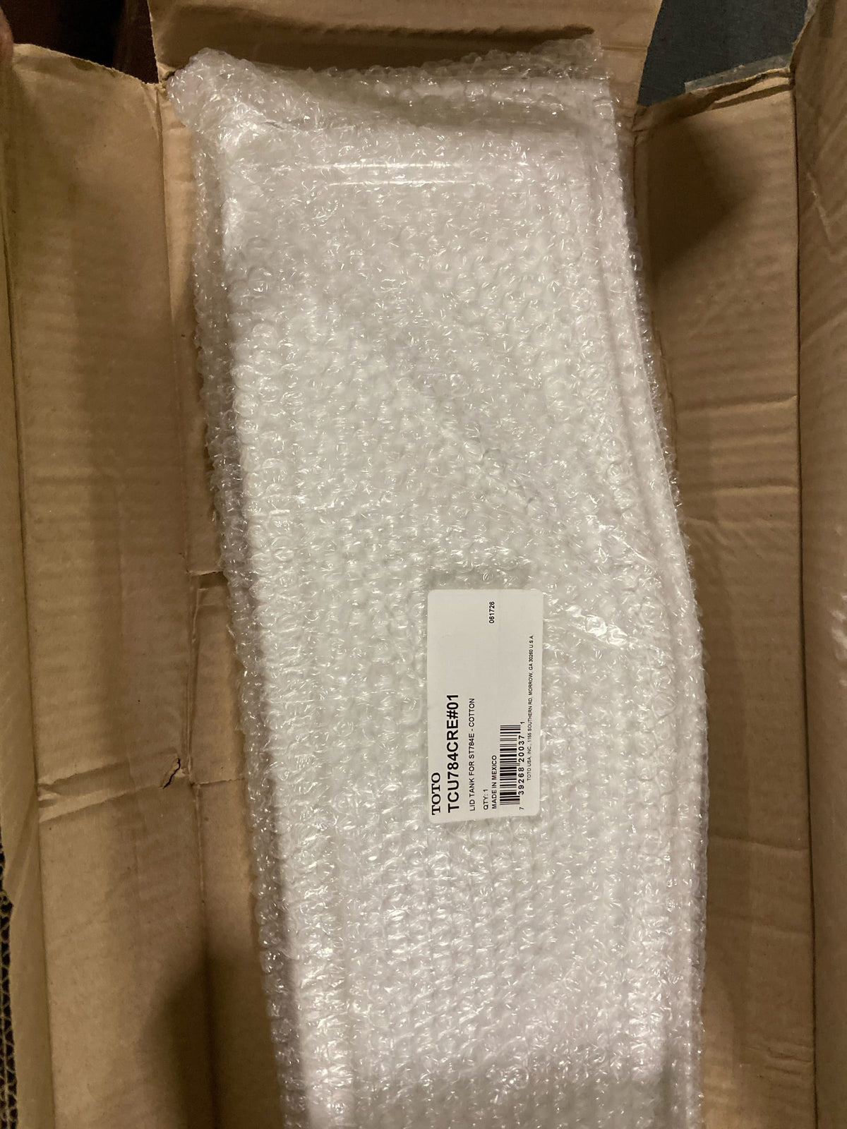 TOTO TCU784CRE#01 Eco Clayton Tank Lid for ST784E Tank - Cotton