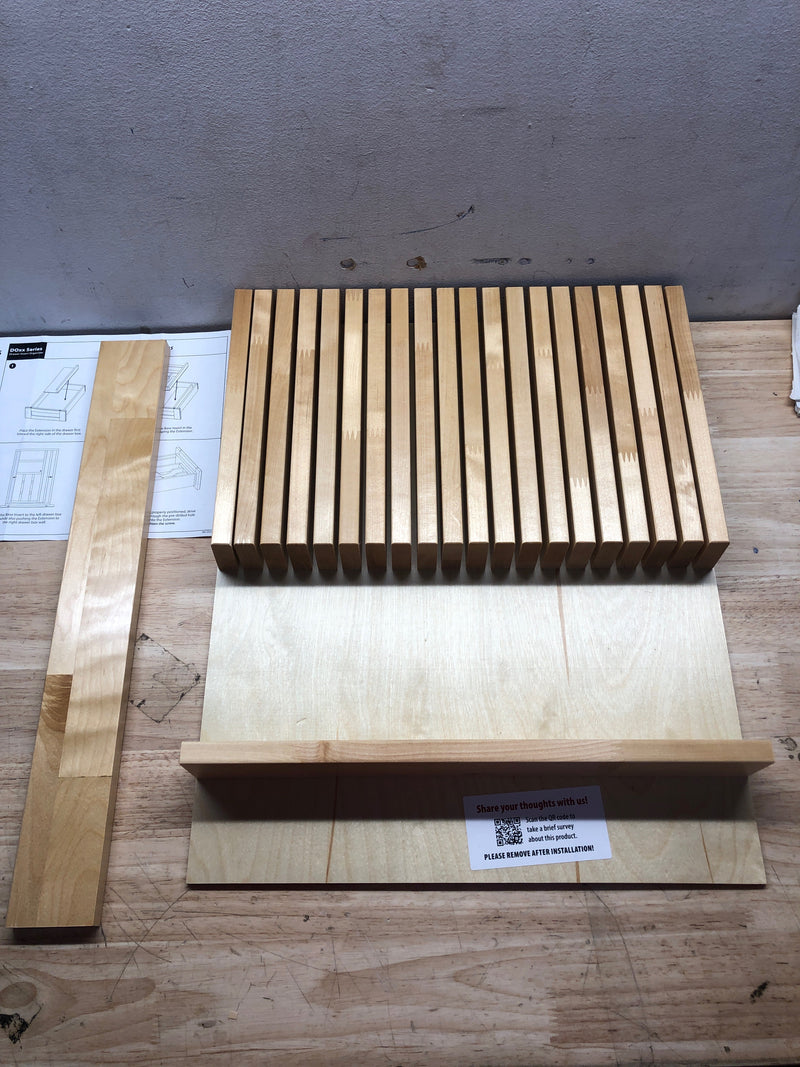 Hardware Resources KO18-B21 KO Series 16-3/16" W Knife Block Drawer Organizer Insert - for 18" Wide Drawers - UV Coated