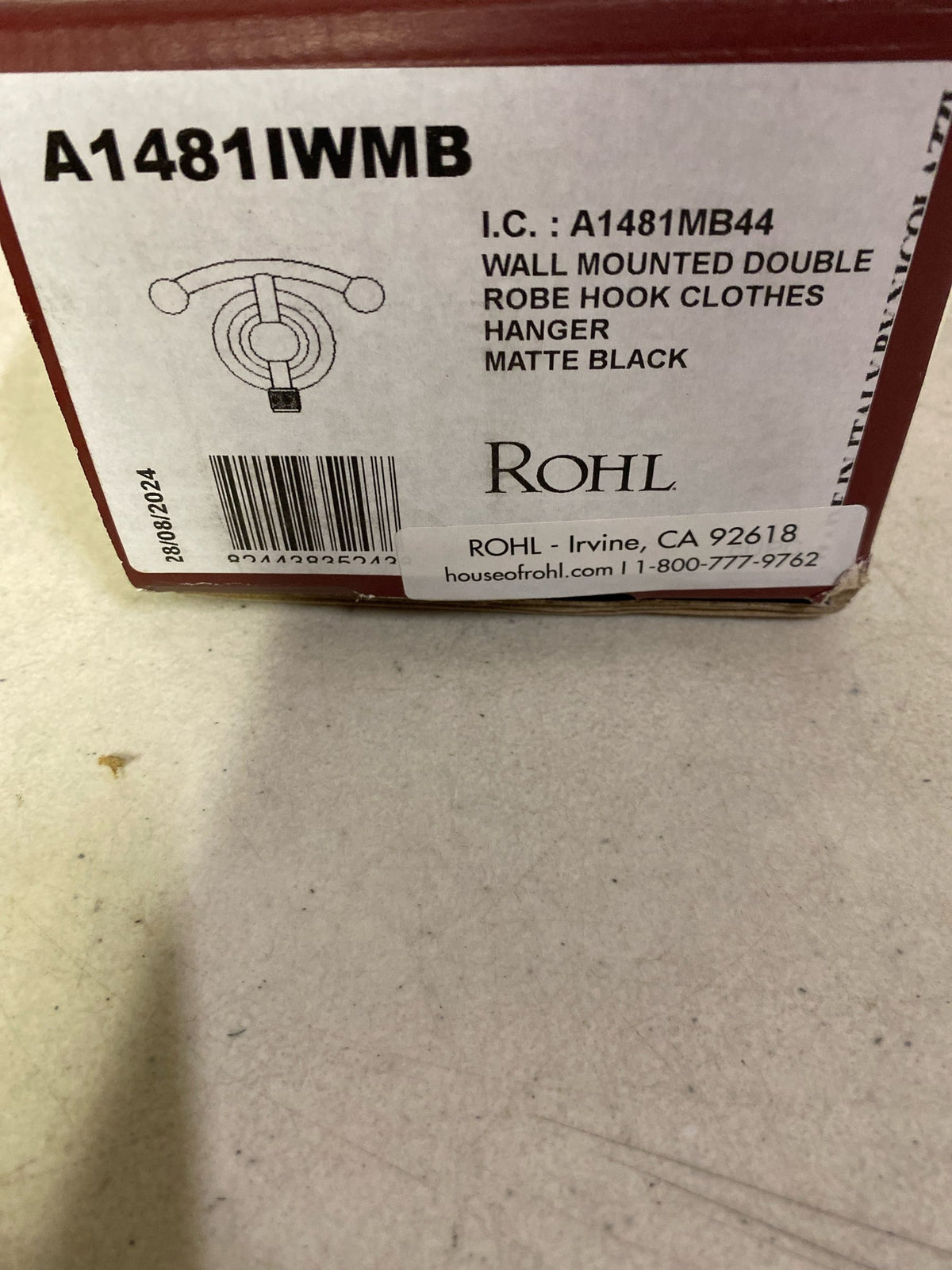 ROHL A1481IWMB Wall Mount Double Robe Hook