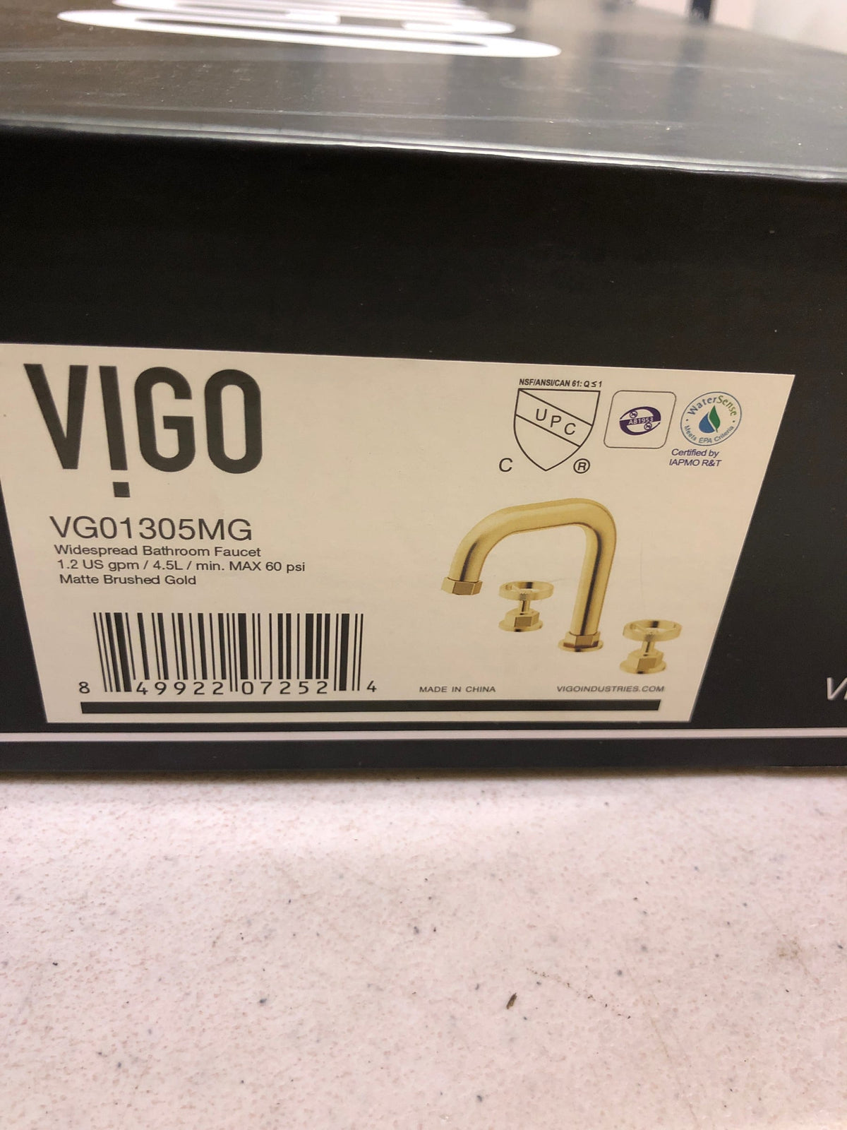 Vigo VG01305MG Hart 1.2 GPM 8" Double Handle Widespread Bathroom Faucet - Matte Brushed Gold