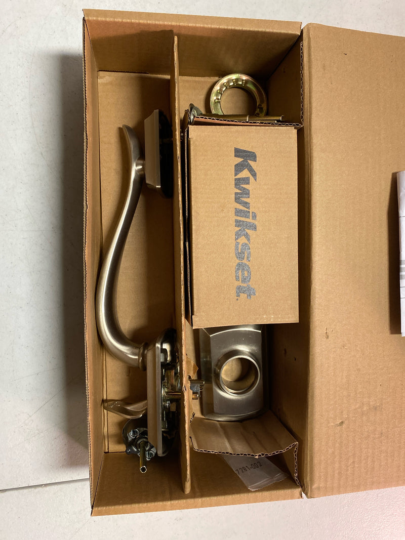 Kwikset 800AVHLIP-15S.STRKP Avalon Sectional Single Cylinder Keyed Entry Exterior Pack Handleset with SmartKey - Satin Nickel