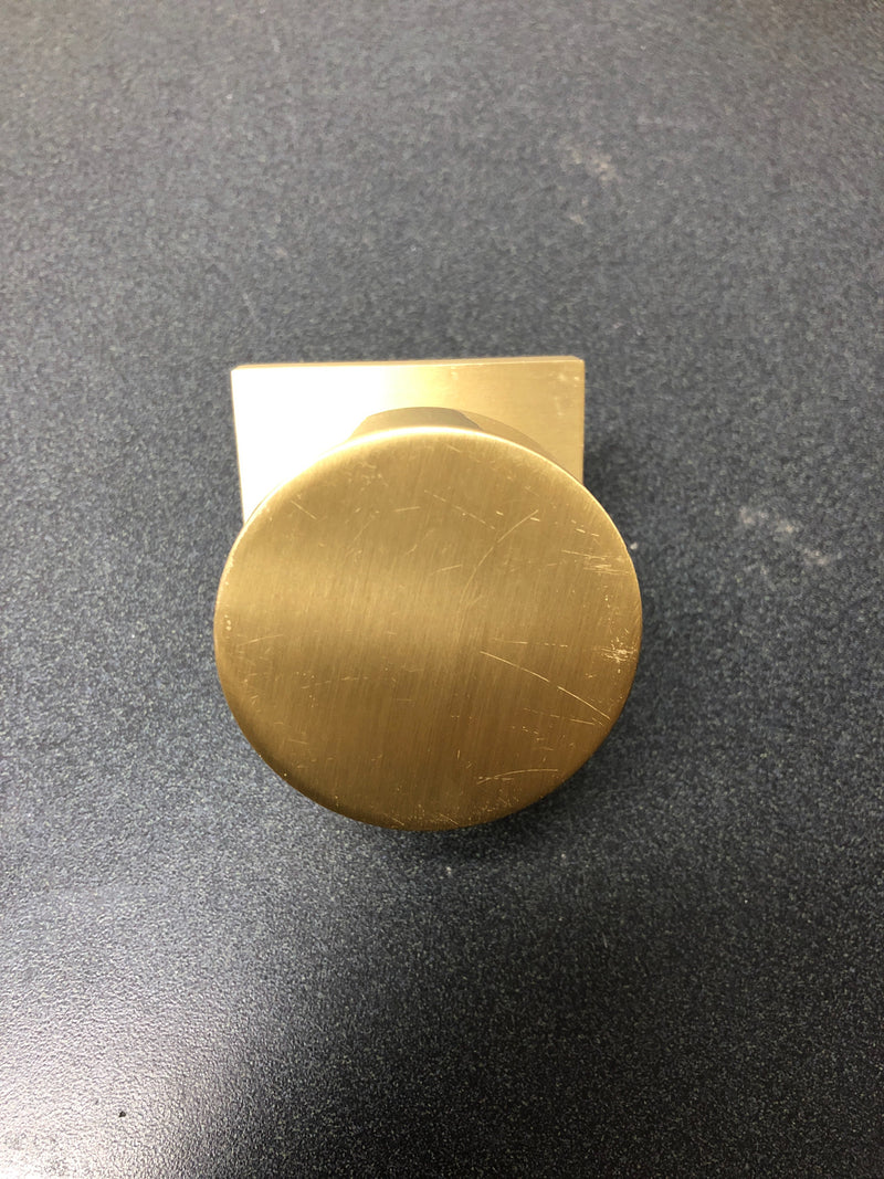Emtek 5050ROUUS4 Round Knobset Non-Turning Two-Sided Dummy Door Knob Set with Square Rose - Satin Brass