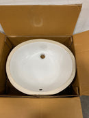 KOHLER Caxton White Undermount Oval Bathroom Sink with Overflow Drain (19.25-in x 16.25-in)