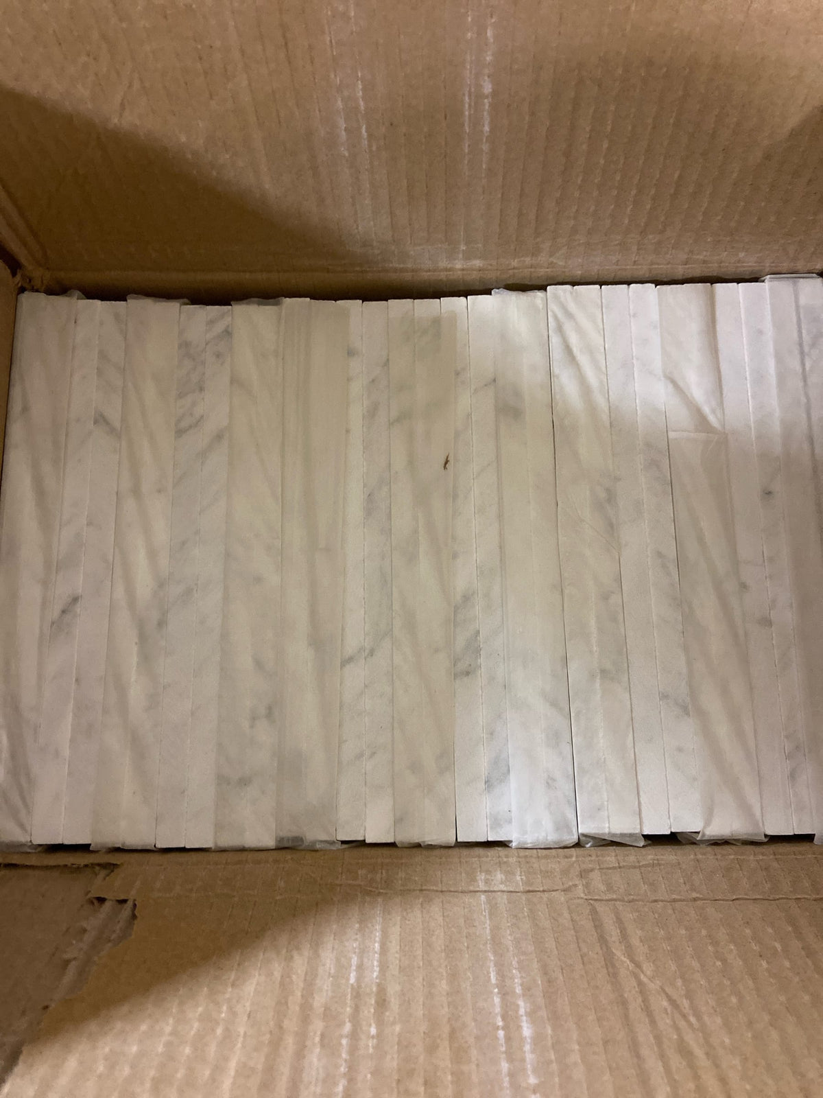 Shaw 488TS-00150 Chateau - 2" x 8" Rectangle Floor and Wall Tile - Honed Visual - Sold by Carton (6.67 SF/Carton) - Bianco Carrara