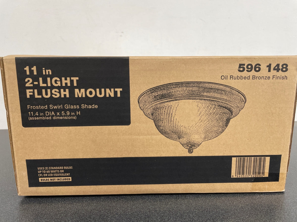 Unbranded FZP8012A/ORB 11 in. 2-Light Oil Rubbed Bronze Flush Mount