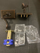 Emtek 820CUS10B LH Cortina Brass Modern Privacy Leverset - Oil Rubbed Bronze Rectangular Rosette